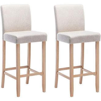 Vente-Unique Sgabello da bar Tessuto Beige - Lotto di 2 - ROVIGO