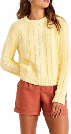 Pendleton Cotton Cable Sweater In Butter Yellow