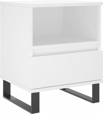 vidaXL Mesita de noche madera contrachapada blanco 40x35x50 cm Vidaxl
