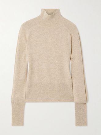 Joseph Pullover A Collo Alto In Cashmere Oxna - Neutri
