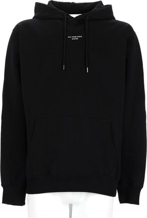 Dr&ocirc;le de Monsieur Black Adjustable Drawstring Logo Cotton Hoodie