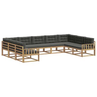 vidaXL Conjunto De Sof&aacute;s De Exterior 9 Uds. Blanco Y Antracita Vidaxl