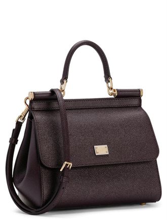 Dolce & Gabbana Womens Handbag Sicily Burgundy Shoulder Bags