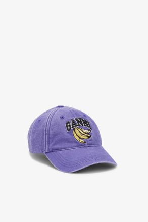 Ganni Purple Washed Canvas Cap