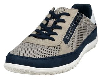 Bugatti Sneaker BUGATTI, Herren, Gr. 40, beige, Lederimitat, Textil, Schuhe Sneaker, Freizeitschuh, Halbschuh, Schn&uuml;rschuh mit Kontrastbes&auml;tzen
