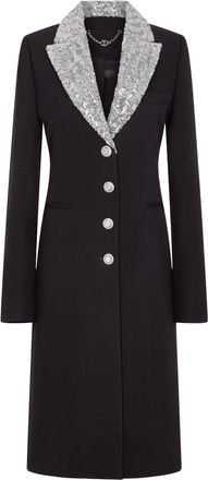 Paco Rabanne Wollen jas met pailletten - Zwart