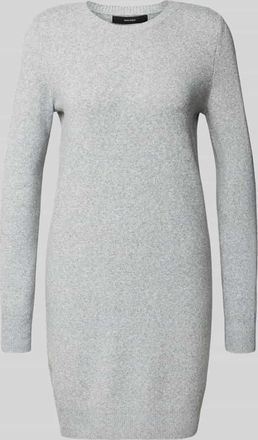 Vero Moda Figurumspielendes Strickkleid mit Rundhalsausschnitt Modell DOFFY in Hellgrau, Größe XL