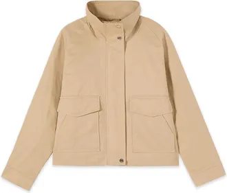 Oltre Jassen, Dames, Beige, M, Katoen, Gemengde Katoenen Canvas Jas