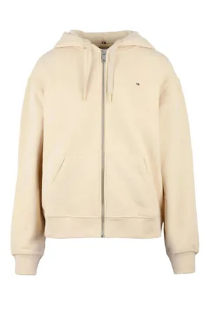 Tommy Hilfiger Beige Cropped Brushed Hoodie