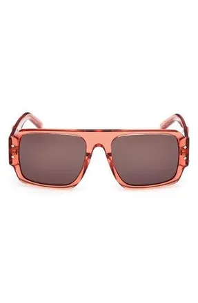 MCM 55mm Navigator Sunglasses in Shiny Orange /Brown at Nordstrom Rack