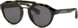 Philipp Plein Womens SPP045M50092I 50 Sunglasses - Dark Green - One Size