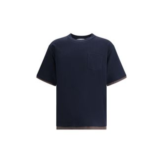 sacai Black Cotton Mens T-Shirt