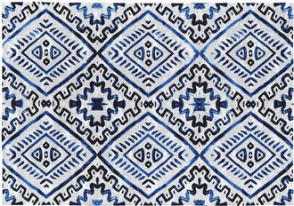 Rugs&Rugs Alfombra decorativa de algodón con impresión digital azul 160x230 cm