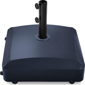 Best Choice Products Fillable Mobile Umbrella Base Heavy Duty Market Stand w/ Wheels, Locks, 123lb Capacity - Navy Blue