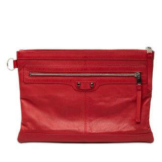 Balenciaga Pre-owned Balenciaga Lambskin Motocross Classic Clip Clutch M Ladies MAOSSPV9TTRKX3TH