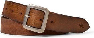 Ralph Lauren Hand Burnished Leather Belt in Mid Brown at Nordstrom, Size 38