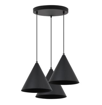 OEM L&aacute;mpara Colgante Soho Negra 3 Platos 25cm E27