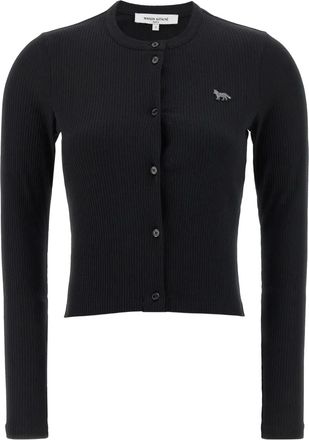 Maison Kitsuné Cardigan con applicazione Baby Fox - Nero
