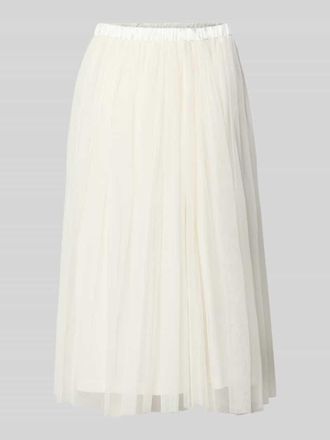 Lace & Beads Knielanger Rock mit Plisseefalten in Offwhite, Gr&ouml;&szlig;e XXS
