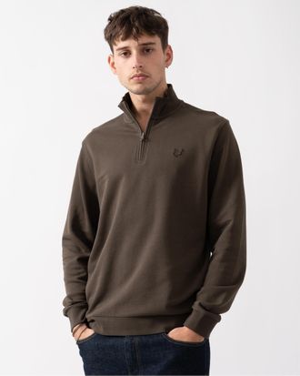 Lyle & Scott Tonal Eagle Heren Half-Zip Sweatshirt