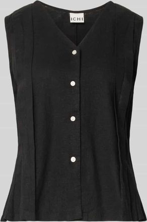 Ichi Weste aus Leinen-Viskose-Mix Modell LINNO in Black, Gr&ouml;&szlig;e 34