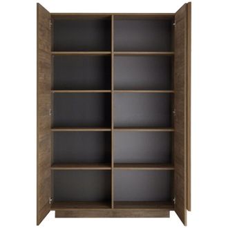 Dmora Armadio Multiuso 2 Ante Procida, 8 Ripiani, Apertura Maniglia Made in Italy, 2 Ante, 121x193h cm Marrone Noce