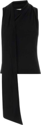Ami Black Solid V Neck Top