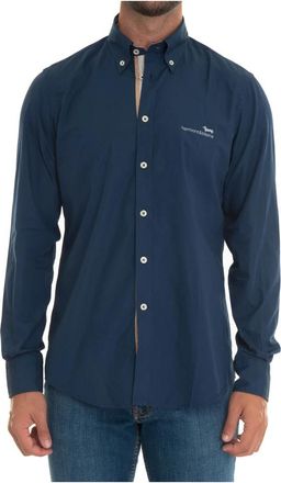 Harmont & Blaine Lange katoenen overhemd - Heren - Casual Overhemden - Blauw - S - Katoen - Overhemden