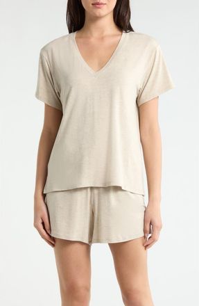 Nordstrom Cool Touch Short Pajamas in Oatmeal Heather at Nordstrom, Size X-Small