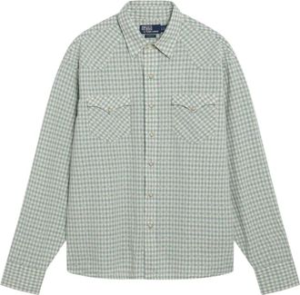 Polo Ralph Lauren Overhemden, Heren, Groen, S, Katoen, Classic-Fit Madras Western Shirt