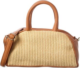 Surell Accessories Mini Bowler Straw Crossbody