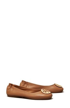 Tory Burch Minnie Travel Ballet Flat in Royal Tan/Gold at Nordstrom, Size 5.5