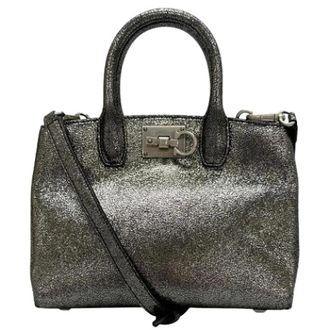 Ferragamo Pre-owned Mini Bags, female, Gray, Size: ONE SIZE Pre-owned Mini Bag