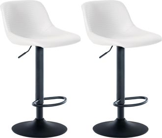 Clp Clp - Set De 2 Taburetes De Bar Loft Blanco Simil Cuero