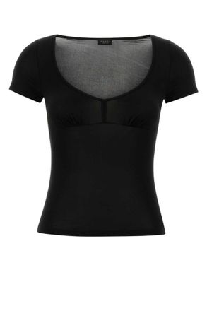 Gucci Black Solid Scoop Neck T-Shirt