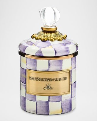 MacKenzie-Childs Violet Check Mini Canister