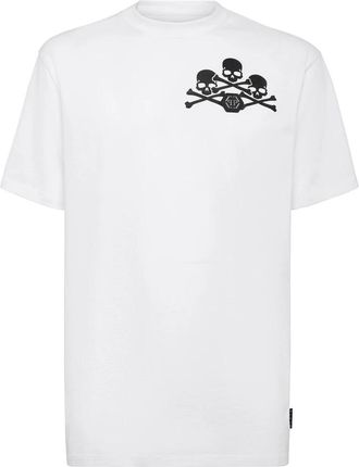 Philipp Plein T-Shirt Ronde Hals Skull - Heren - T-shirts - Wit - 2XL - Katoen - Tops