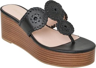 Jack Rogers Kimberly Mid-Wedge Leather Sandal