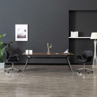 vidaXL Sillas De Comedor Giratorias 2 Pcs De Cuero Negro Artificial