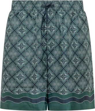 Casablanca Green Regular Printed Shorts