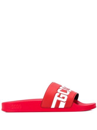 GCDS Slippers met logo - Rood