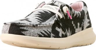 Ariat Womens Hilo Flannel Blanket Shoes In Black/ White