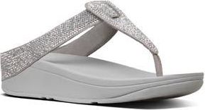 FitFlop Isabelle Toe Post Wedge Sandal in Silver at Nordstrom Rack, Size 11