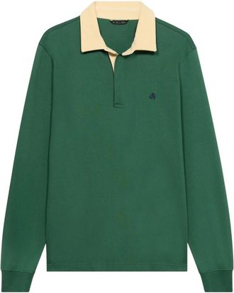 Brooks Brothers Polo met corduroy kraag - Heren - Polos - Groen - M - Katoen - Tops