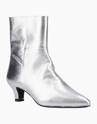 Hush Puppies Womens Hush Puppies Nahla Heel Leather Womens Silver Heeled Ankle Boots - Size: UK 7 / eu 40 / us 8