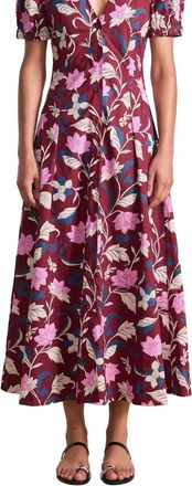 Apiece Apart Dia Maxi Dress In Essa Floral Merlot Efmer