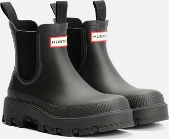 Hunter Womens Hunter Elements Chelsea Rubber Womens Black Wellington Boots - Size: 7