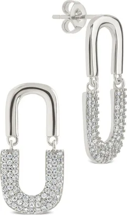 Sterling Forever Ellie Radiant Arc Drop Earrings in Silver at Nordstrom Rack