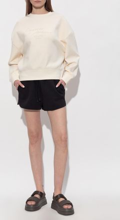 Emporio Armani Sweatshirt With Embroidered Logo, Womens, Cream