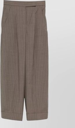 Max Mara pinstripe high waist pleated tailored trousers